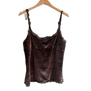 Y2K Reitmans Chocolate Velvet Camisole with Lace